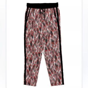 Calvin Klein Jogger Pants Red Black White Snake Print Drawstring Pants size M